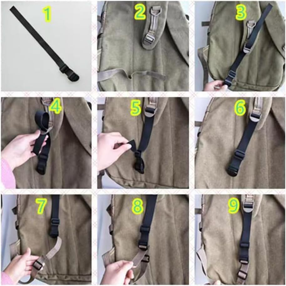 Dracra 4 Pack Backpack Extender Strap Extension Connector with Adjustable Buckles for Backpacks Shoulder Straps Travel Laptop Bags Bookbag Casual Daypacks, Black, Adjustable Size: 10 Cm -22 Cm (3.93