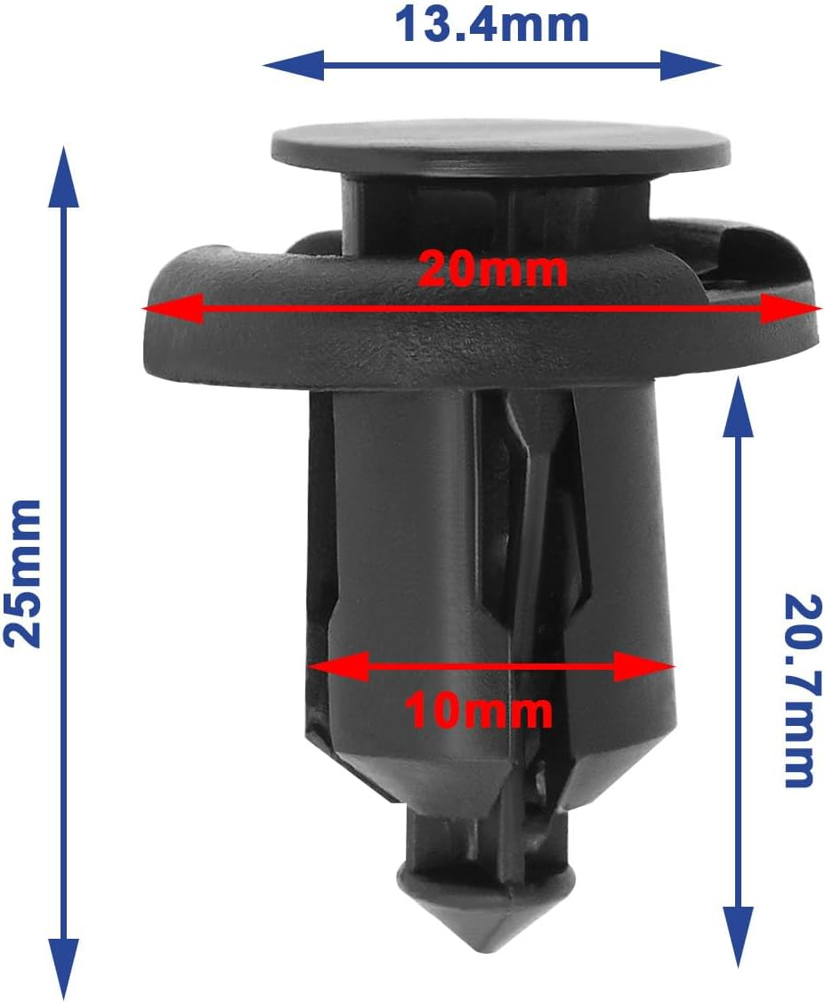 20Pcs Car Bumper Fender Guard Plate Clip Plastic Retainer Clip Decorative Clip 91506S9A003 Compatible with Honda Compatible with Accord 25X20X10Mm Black image number 1