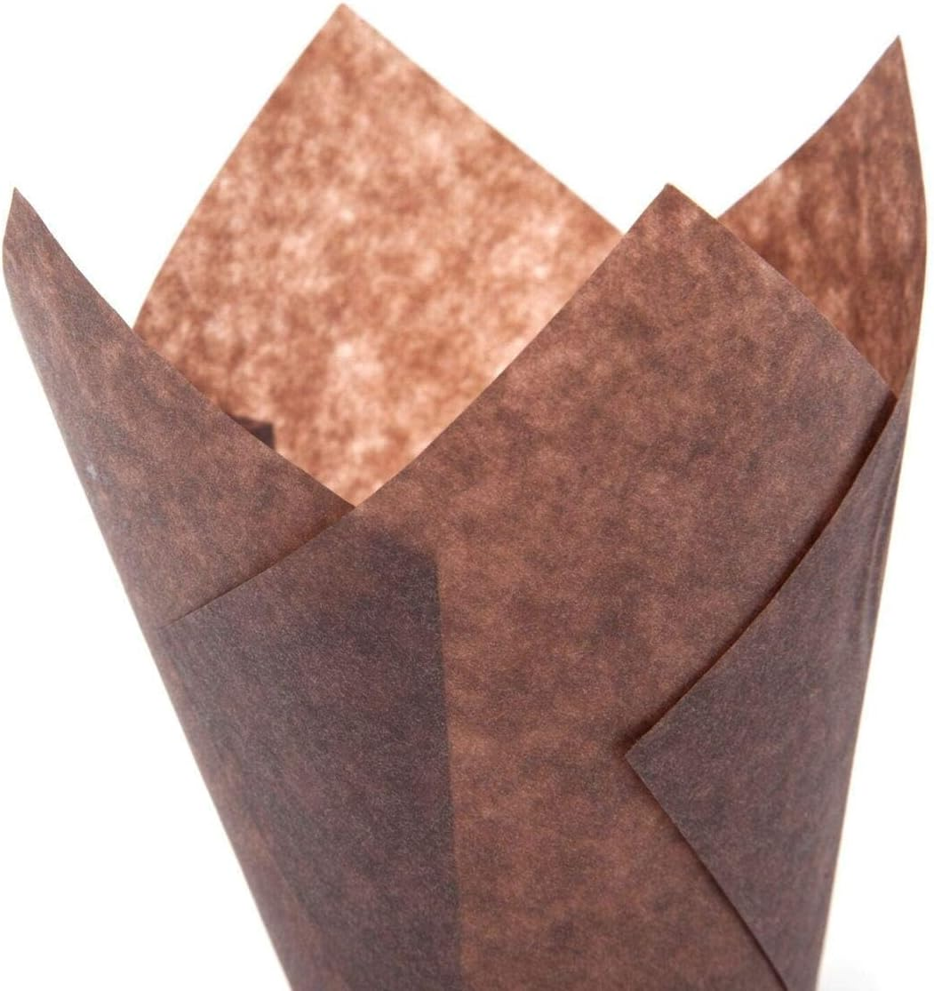 50 Bakery Direct Chocolate Brown Tulip Muffin Wraps Cases FREEPOST