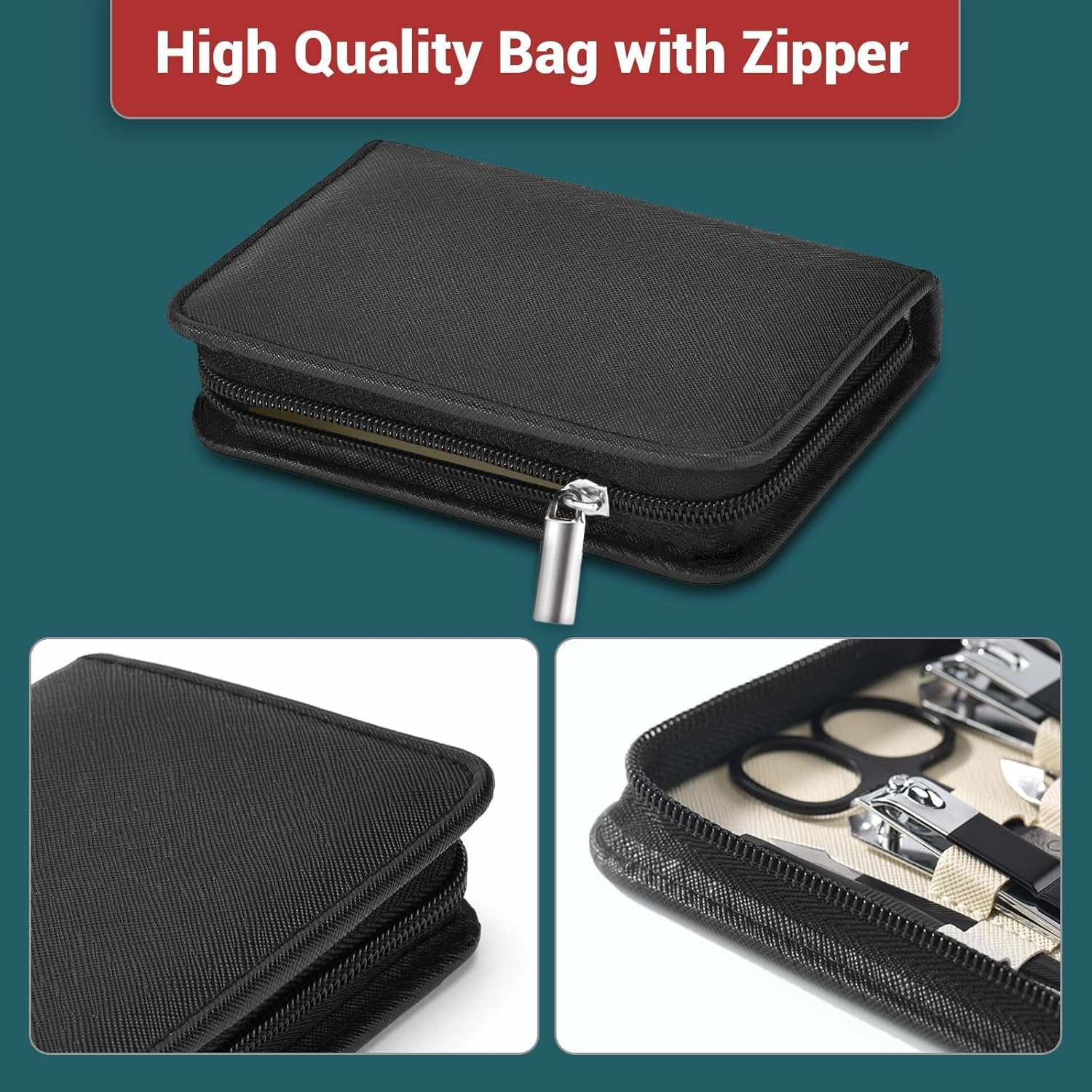 Manicure Set 18Pcs,Duaiu Manicure Pedicure Tools Kit,Nail Clipper Set Gifts for Women/Men,Stainless Steel Nail Set Manicure for Toe and Finger Nails Grooming Care with Zipper Bag image number 6