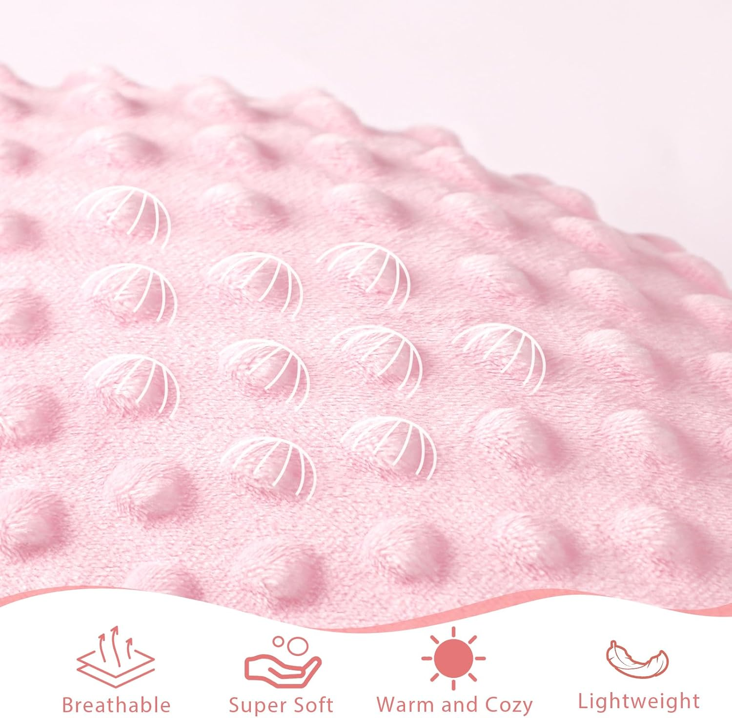 Baby Blanket for Girls, Soft Toddler Blanket 30 X 40 Inch, Newborn Blankets for Nursery, Stroller, Toddler Bed, Carseat, Double Layer, Pink image number 3