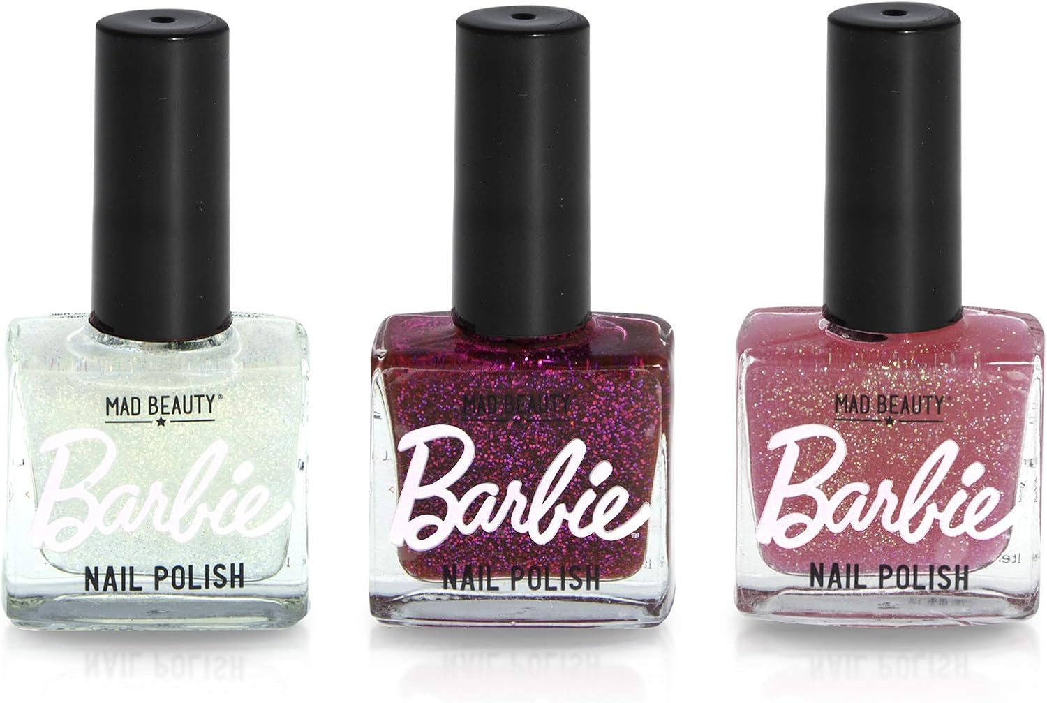 Mad Beauty Disney-Barbie Nail Polish Trio, Pink, 6 Count image number 1