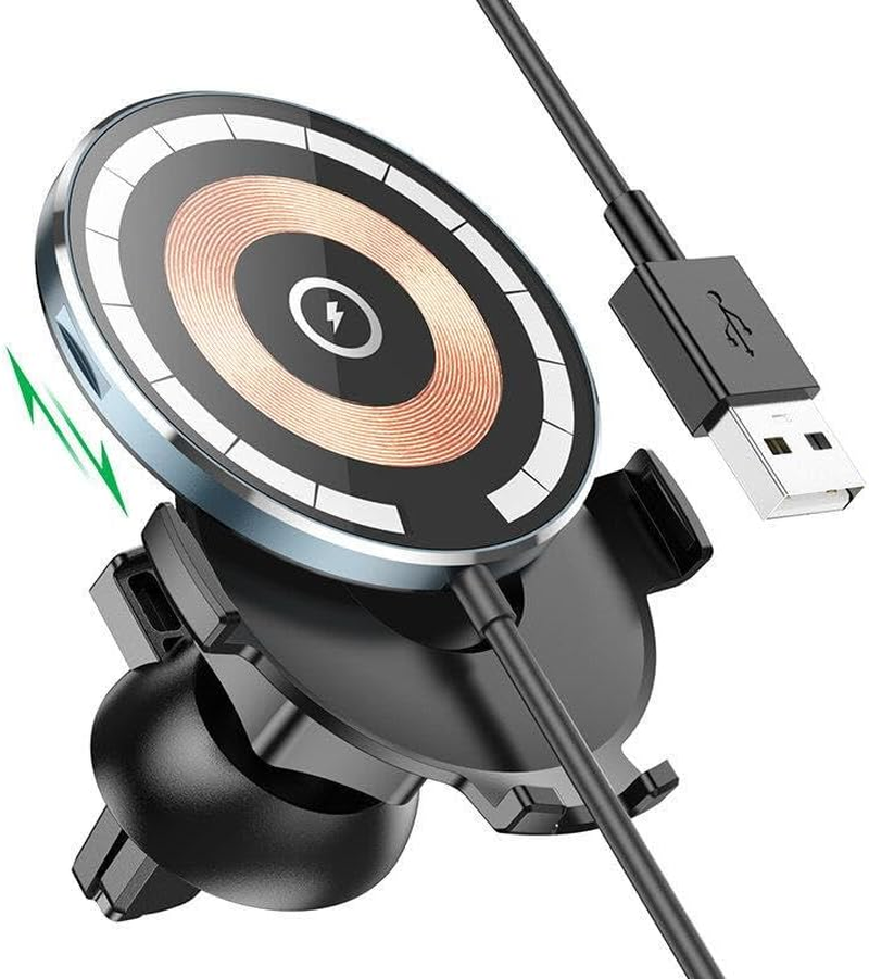 Hoco CW42 2In1 Desktop/In Car 15W Magnetic Holder, Wireless Charger image number 2