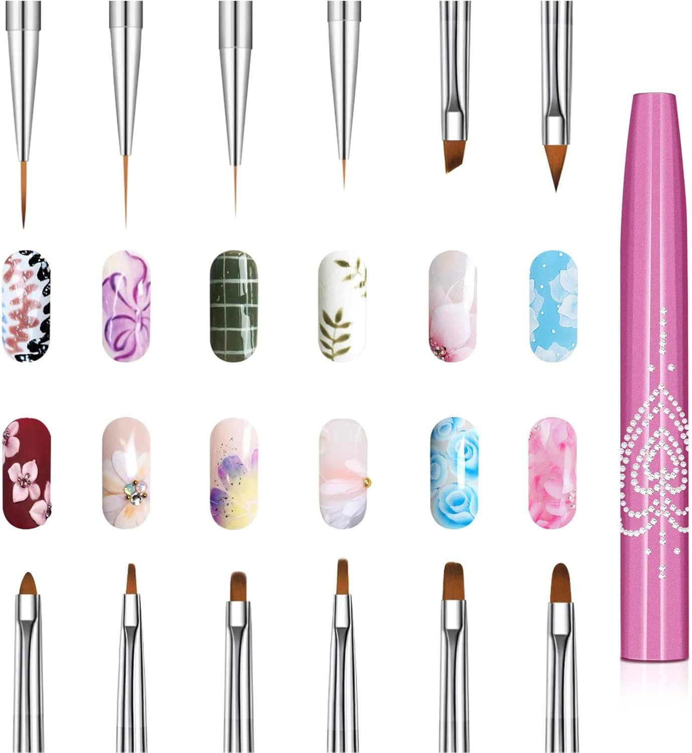 12 Pcs Nail Art Brush Set Nails Arts Painting Drawing Pen Design Manicure Tools image number 4