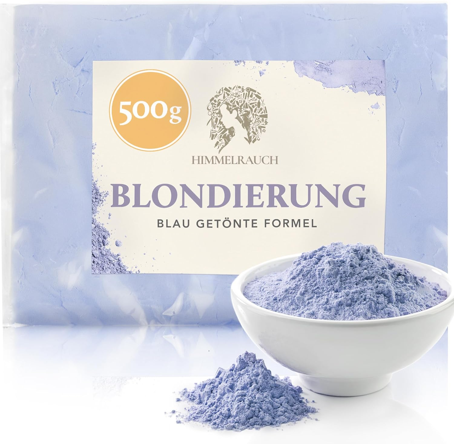 Himmelrauch Bleaching Powder - Bleaching up to 7 Tones - anti Yellow, Dust-Free, Vegan, Paraben-Free, Gluten-Free, Silicone-Free Thickness, Creamy Paste for Excellent Hold in Hair 500 G image number 4