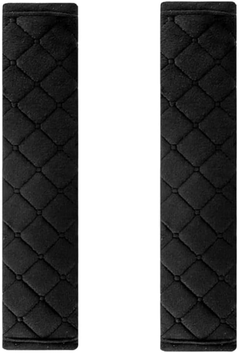 Soft Car Seat Belt Pad Cover, 2 PCS Seatbelt Shoulder Pad for a More Comfortable Driving Compatible with All Cars and Backpack,Carseat Straps Covers (Black) image number 1