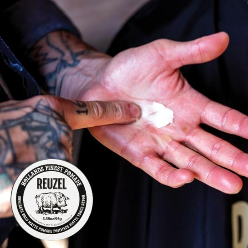 Reuzel Concrete Hold Matte Pomade, Extra Firm Hold Pomade for a Strong Natural Looking Hairstyle 3.38Oz/95G image number 1