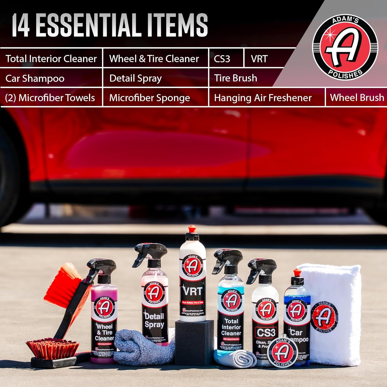 Adam'S Polishes Essential Car Wash Kit (14-Item) - Auto Detailing Car Care Cleaning Kit Car & Truck Lovers, Dads, Moms and Diyers image number 1