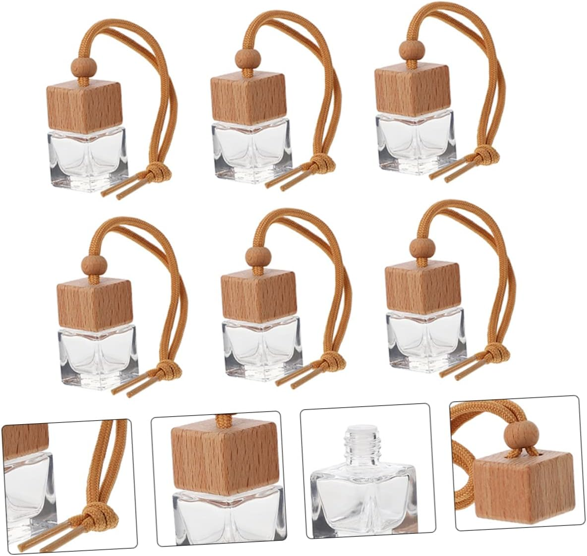 ERINGOGO 2Sets 6-Pack Car Hanging Aromatherapy Bottles Perfume Bottle Pendant Car Air Freshener Decorative 6Pcs*2 image number 2