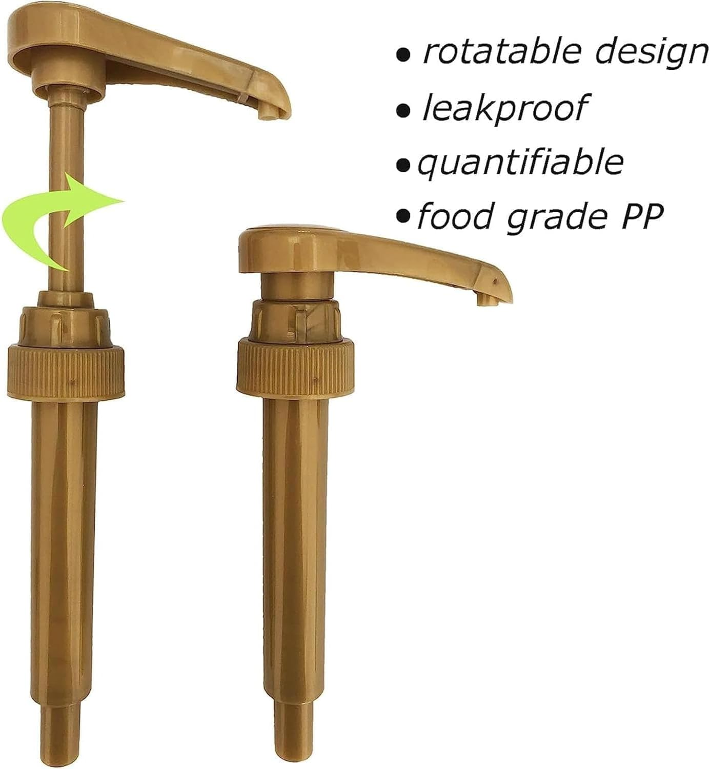 Gold Squirt Syrup Pump, (Pack of 2) Coffee Syrup Pump Dispenser | Coffee Syrup Bottle 750Ml / 25.4Oz Syrup Pump for Kitchen Dinning Bar Accessories | Compatible with Monin, Torani, Da Vinci Bottles image number 1