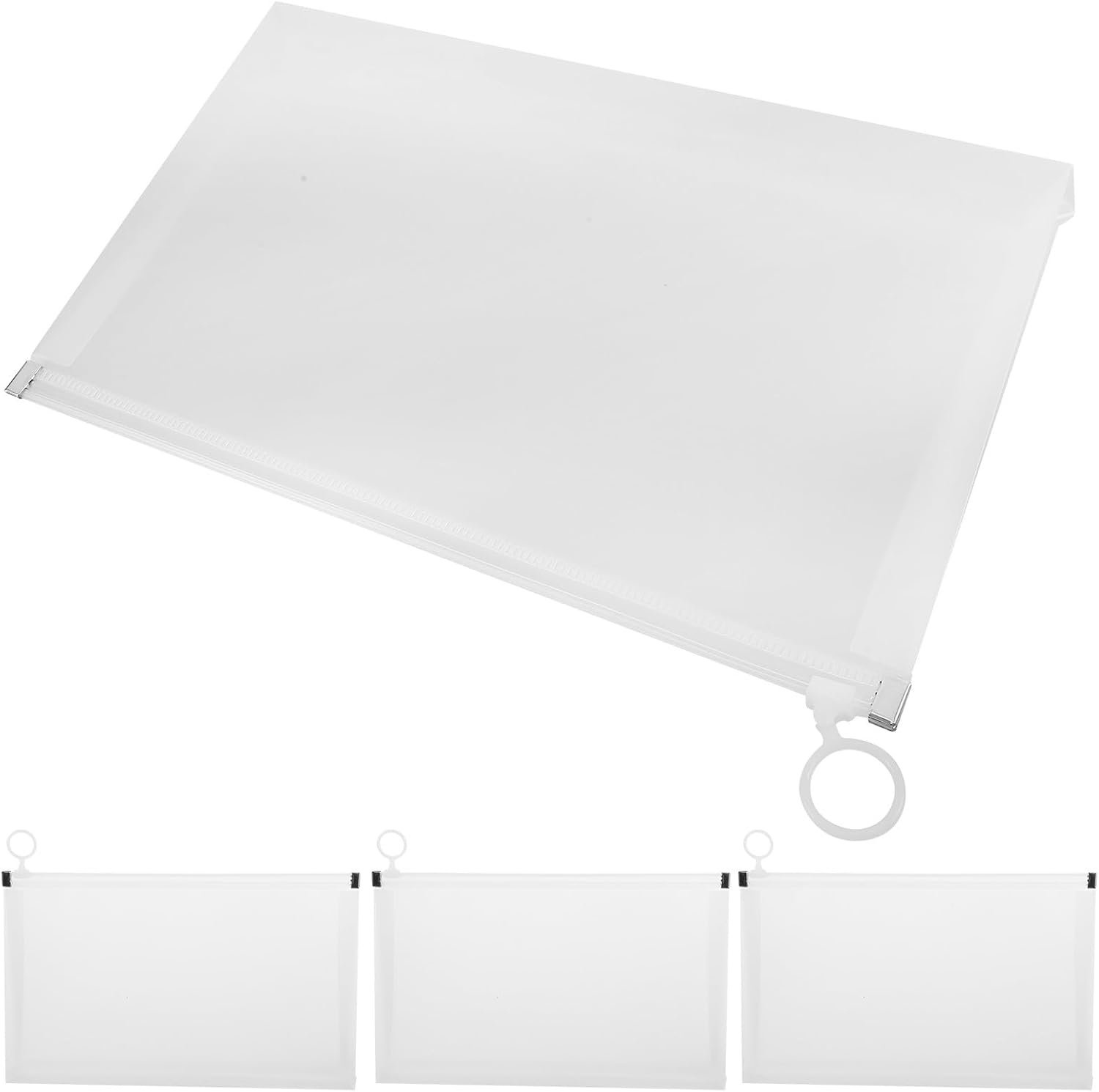 4 Pcs B5 Size Zipper Receipt Bags Document File Holders with Frosted White Edges Large Capacity Organizer Pouch for Office and Travel image number 5