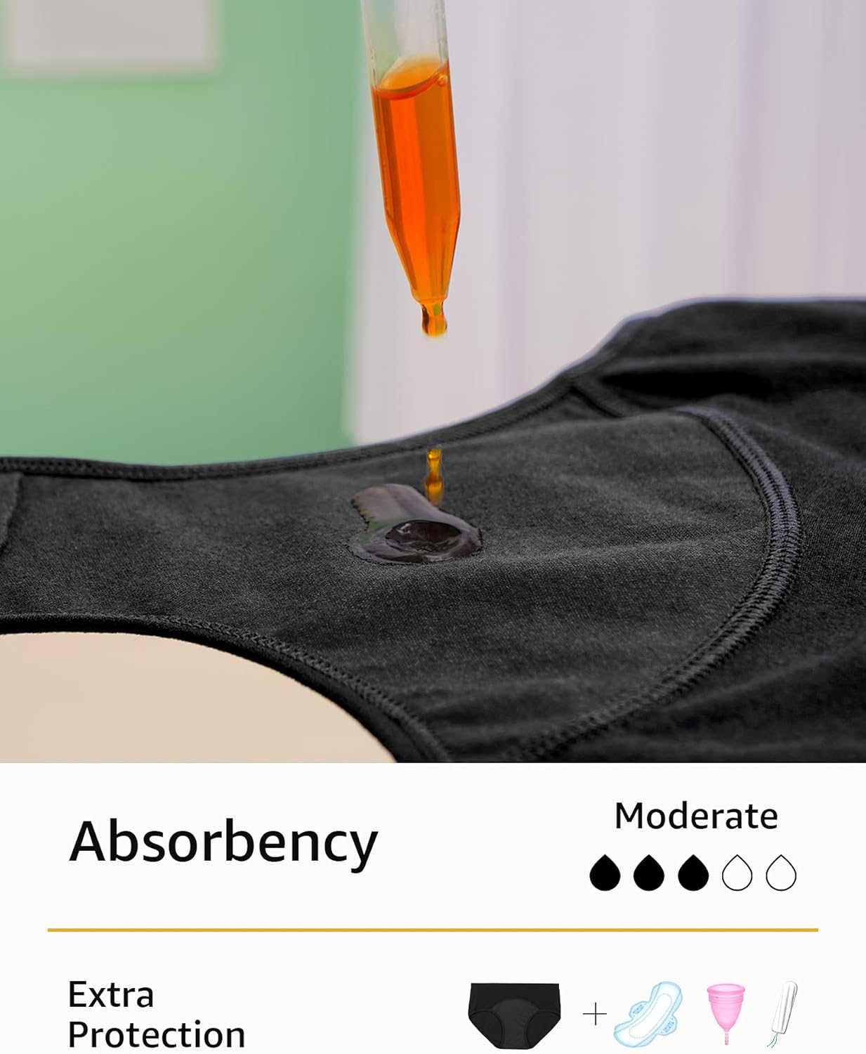 INNERSY Women'S Period Underwear Postpartum Teens Menstrual Panties 3-Pack image number 4