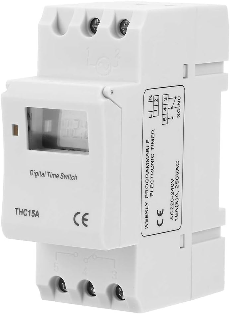 Programmable Timer Switch, THC15A 220-240VAC 16A DIN Rail Digital Programmable Timer Switch for Automatic Equipment image number 4