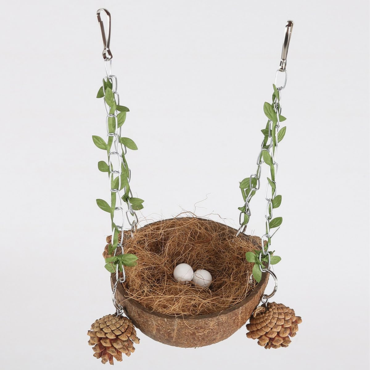AIMALL Coconut Bird'S Nest Parrot Breeding Box &ndash; Bird&rsquo;S Nest for Parrot Toy, Swing Rings, Suspension Bridge, Hammock, Xuanfeng Budskin, Parrot Toy, Natural Materials image number 2