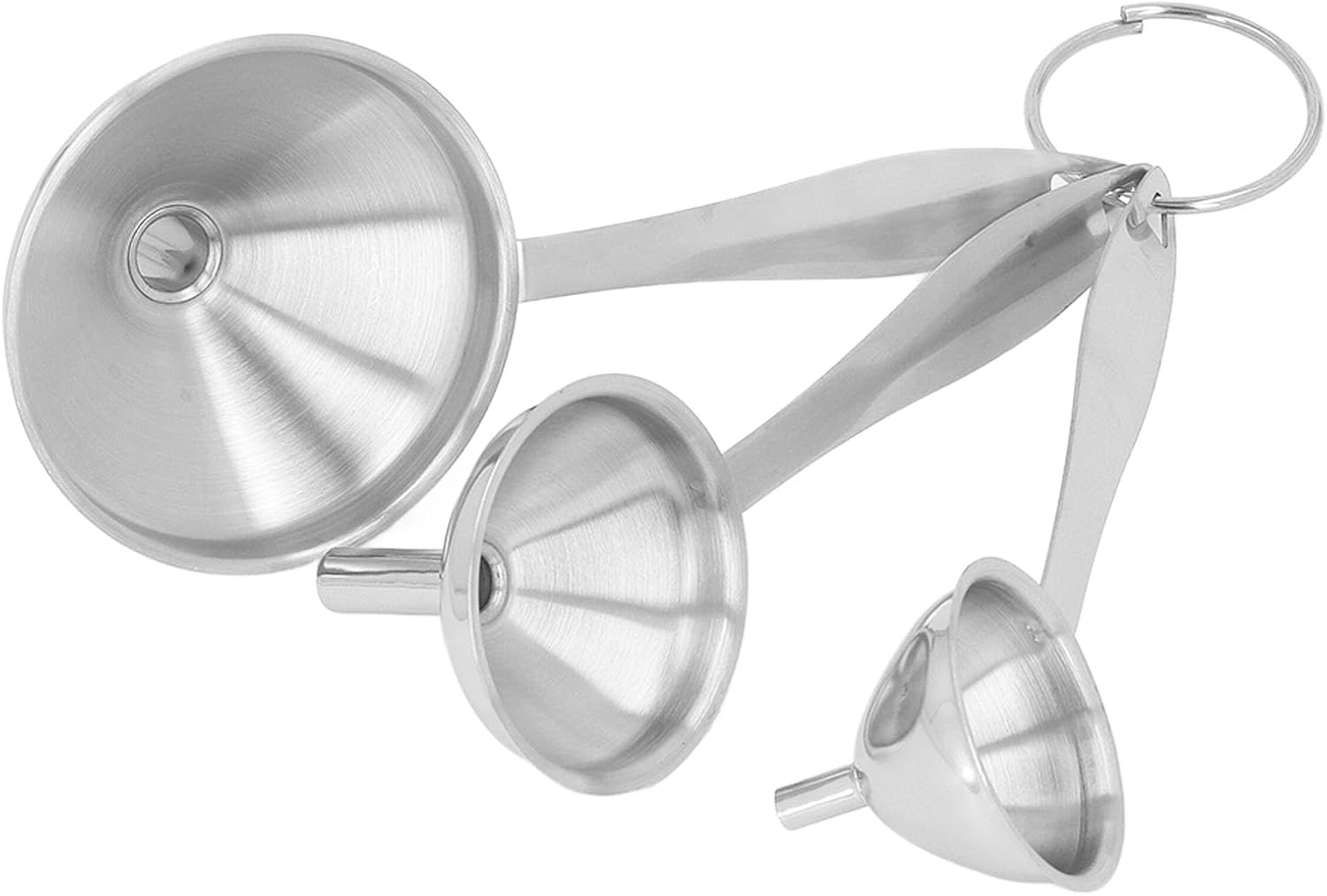 Stainless Steel Funnel, 3Pcs Mini Filling Kitchen Funnel Food Grade Metal Small Funnels for Filling Bottles, Transferring Essential Oils Liquid Fluid, and Dishwasher Safe image number 1
