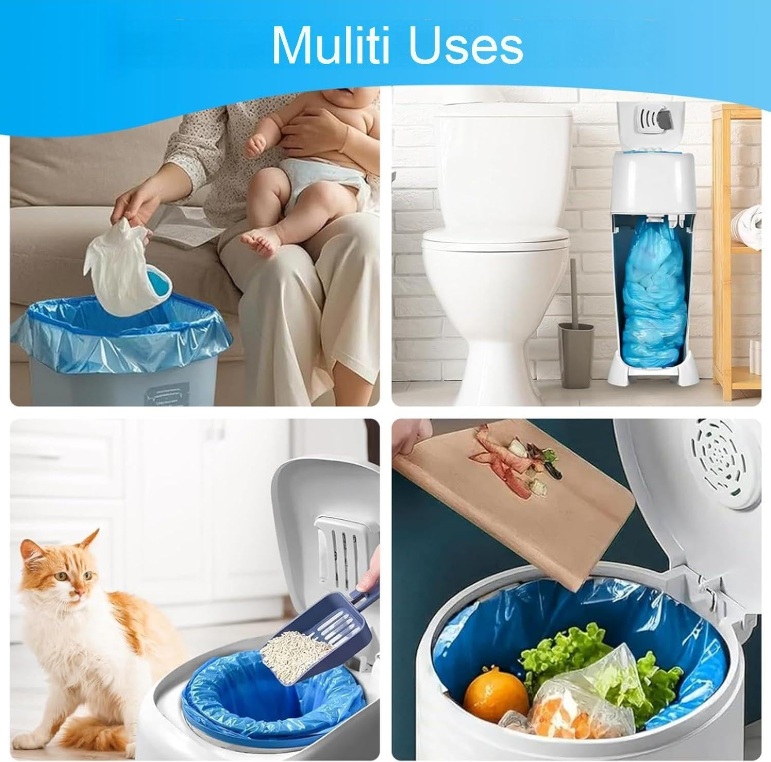 Nappy Bin Refill Bag, Refill Film Nappy Bin, Pack of 12 Nappy Bin Refill Cassettes Compatible with Angelcare, Tommee Tippee, Litter Locker image number 4