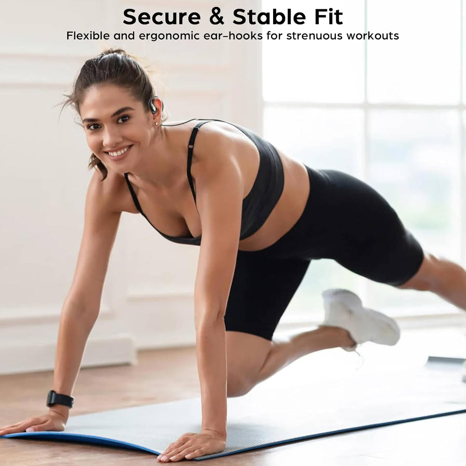 Fesoklaf 3.5Mm Wired Open Ear Headphones with Ear Hook, Running Headphones with Microphone and Inline Control, Air Line, Wired Stereo Headset for Sports, Cycling, Jogging image number 2