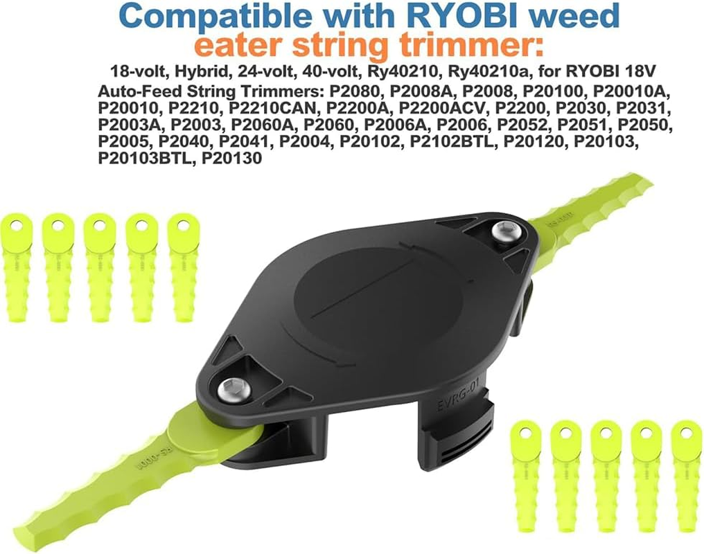 Weed Eater Bladed Head, Compatible with ACFHRL2&AC14RL3A,RYOBI ONE Head 18V, 24V, and 40V RY40210, RY40210A Trimmers with 10 Quickload Blades (1+10+4) image number 3