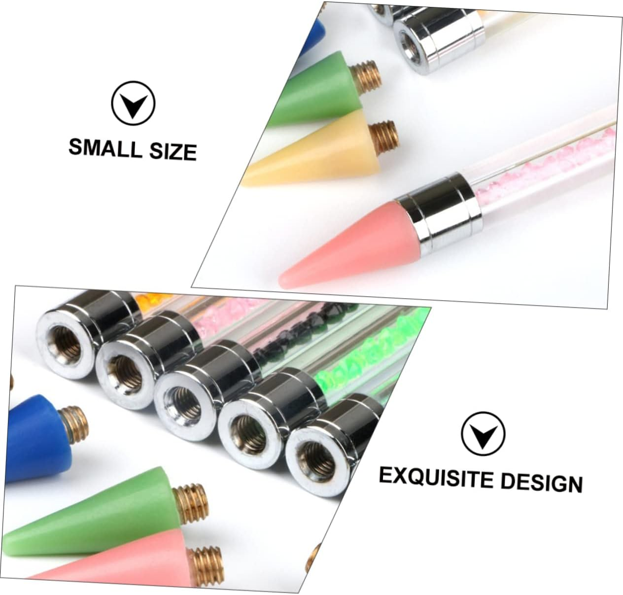 ARTSEWPLY 12Pcs Dual-Ended Wax Rhinestone Picker Pen Tool for Nail Art Color Options Precision Gem Placement for Natural and Nails
