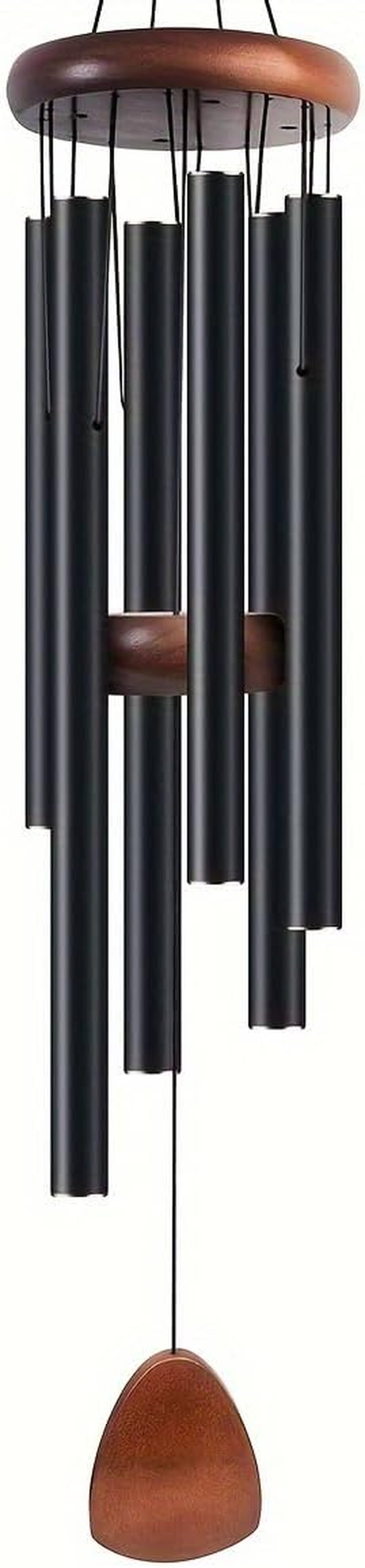 Wind Chimes for Outside, 26 Inches Wind Chimes, Memorial Wind Chimes for Outdoof, Black, Sliver, Blue, Bronze Color (Black)