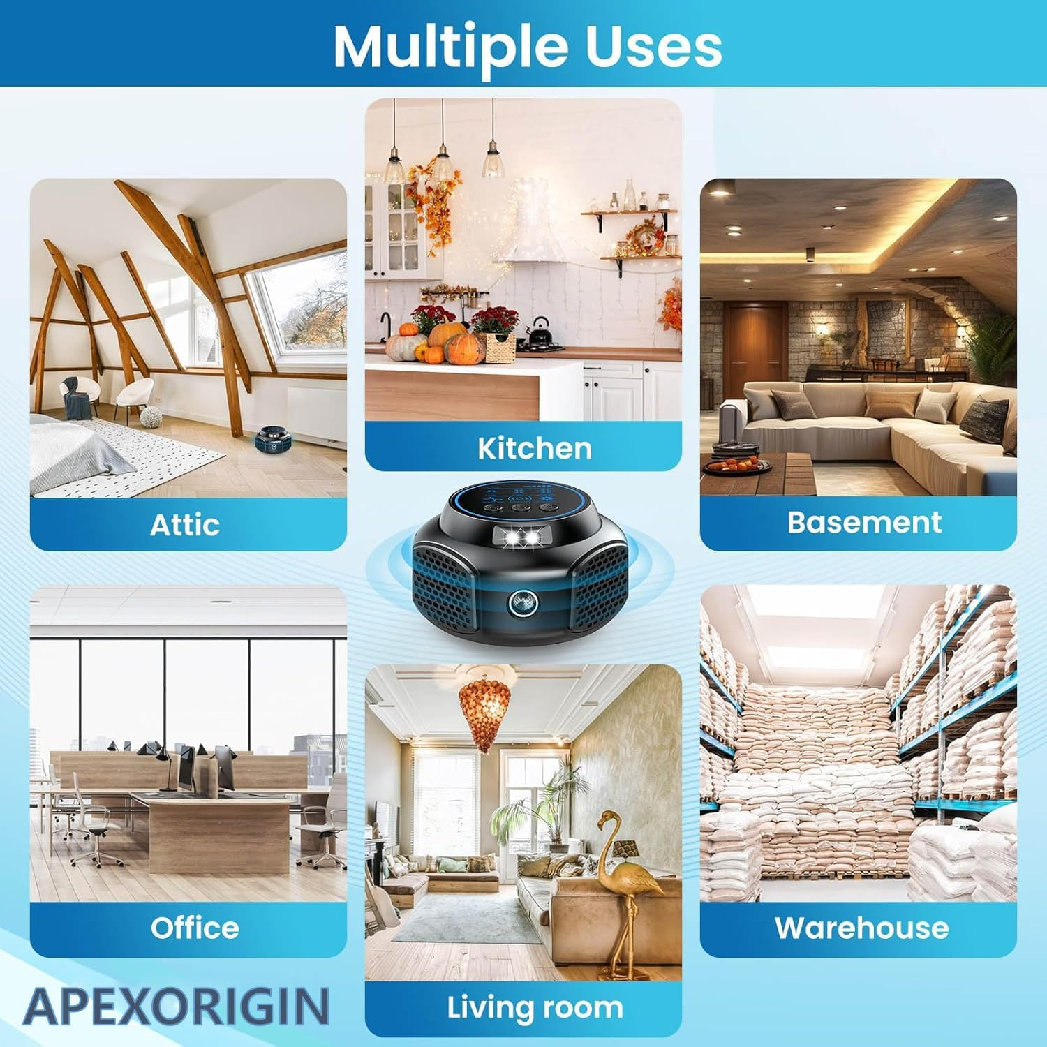 APEXORIGIN Ultrasonic Pest Repeller Plug In,Rodent Repellent Ultrasonic Plug in for Mouse, Mice, Rat, Squirrel, Roach, Ant, Mosquito, Spider, Bug, Rodent Control for Home, Attic,Garage, Kitchen(Black) image number 5