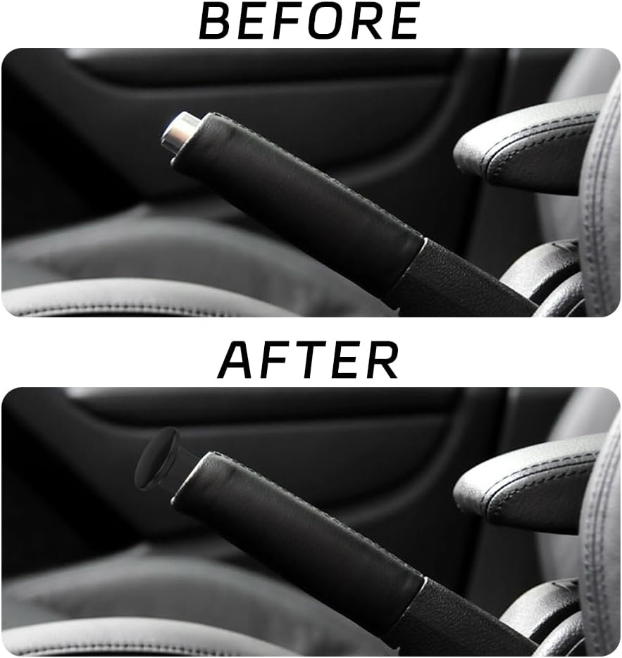 2PCS Hand Brake Knob Cover, Car Handbrake Button, Aluminum Car E-Brake Handle Cover, E-Brake Handle Handbrake Emergency Cover, Gear Handle Brake Press Button Compatible with GT86, FRS, BRZ image number 2