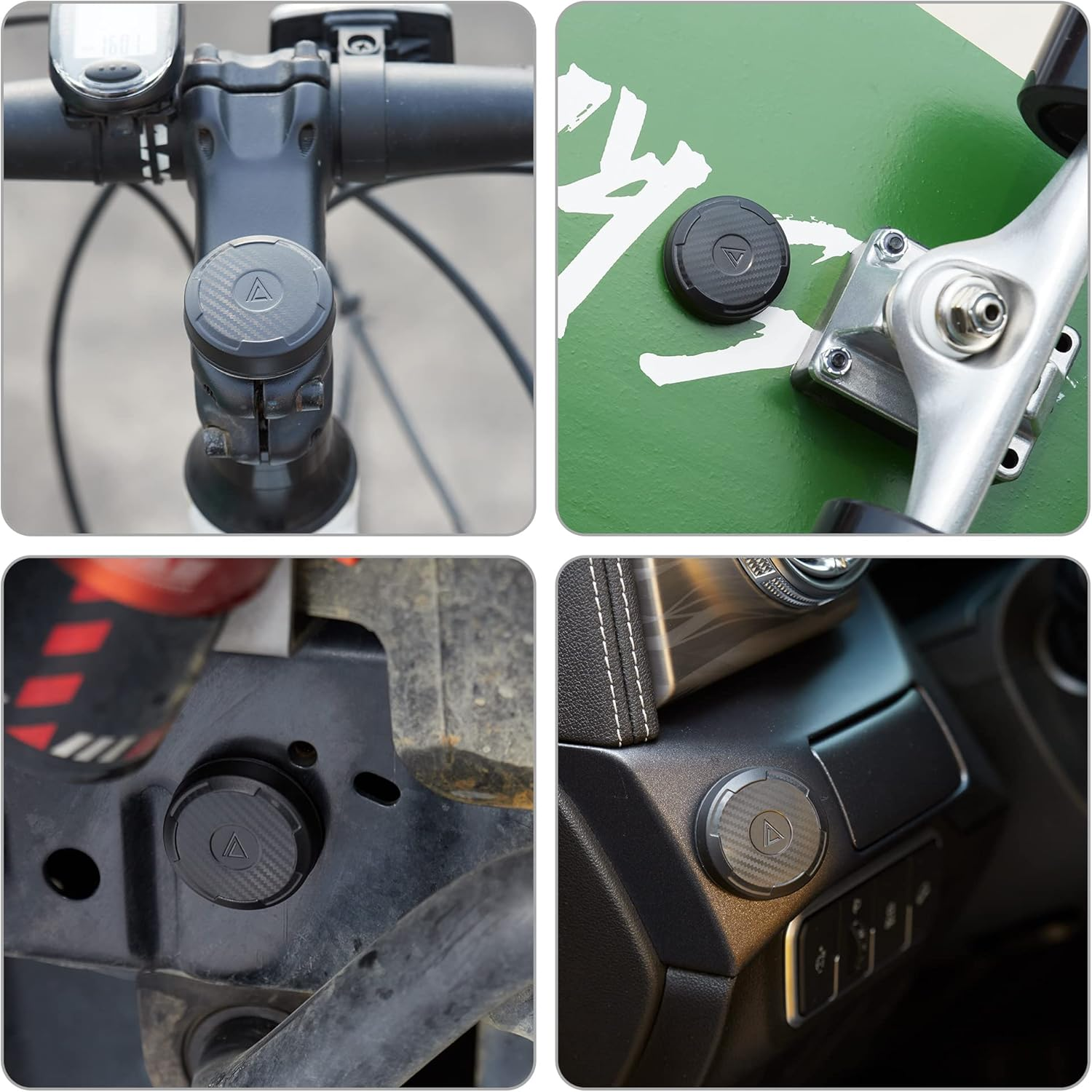 IPX8 Waterproof Airtag Holder,4 Pack Adhesive Mount 3M VHB Carbon Fiber, for Apple Airtag Case Ultra-Durable, Airtag Sticker Mount for Luggage Bike Scooters Drone Camera Hidden Case image number 2