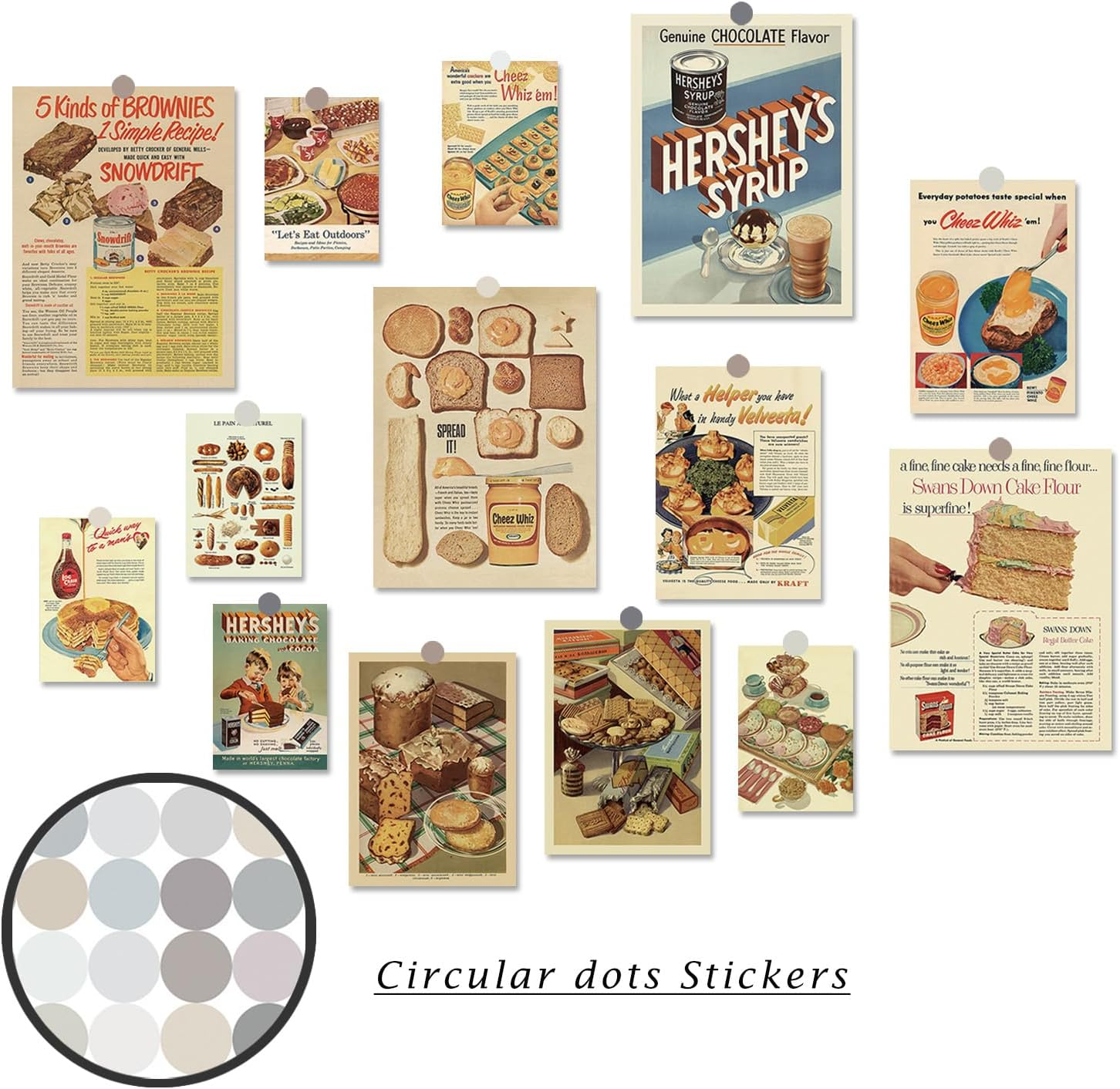 Retro Advertising Artwork Posters for Dorm Wall Art Prints Collage, Paper Prints Unframed 14 Pcs Wall Poster Aesthetic Home Decor - Mixed Color image number 3