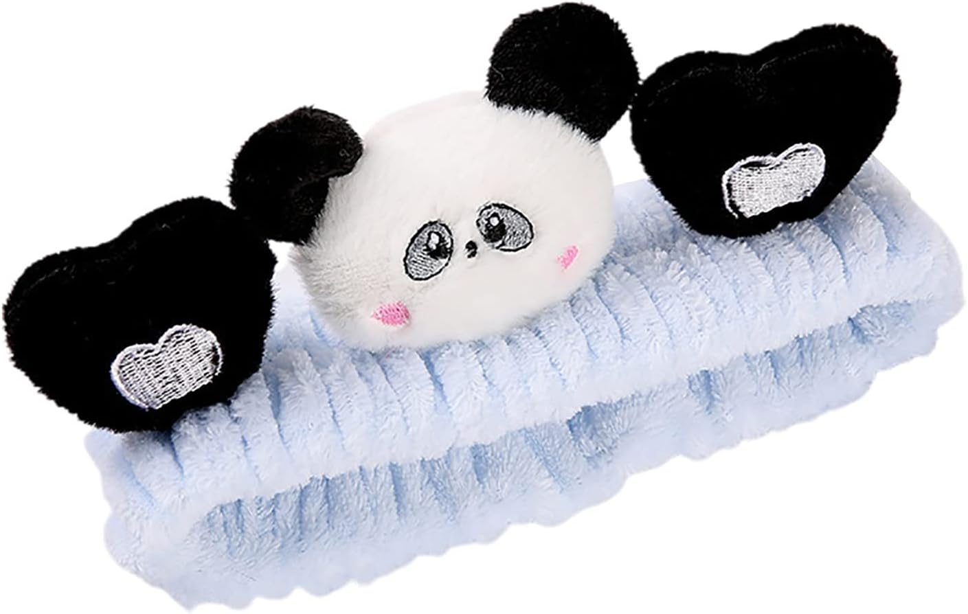 Generic Lady Hair Band Anti-Slip Panda Jogging Bathing Head Wrap Face Washing Fluffy Blue