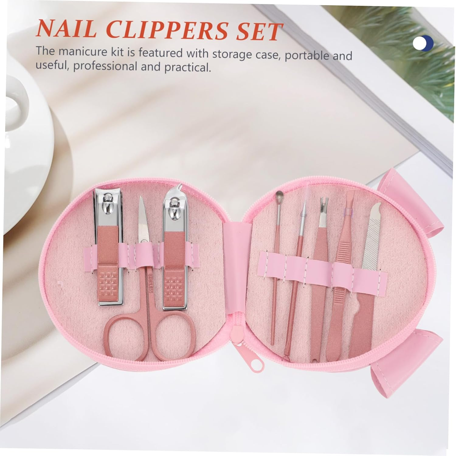 AUTSUPPL 1Set Stainless Steel Nail Clippers Portable Travel Pedicure Kit Professional Tools for Men and Women Grooming Essentials for Fingernails and Toenails image number 6