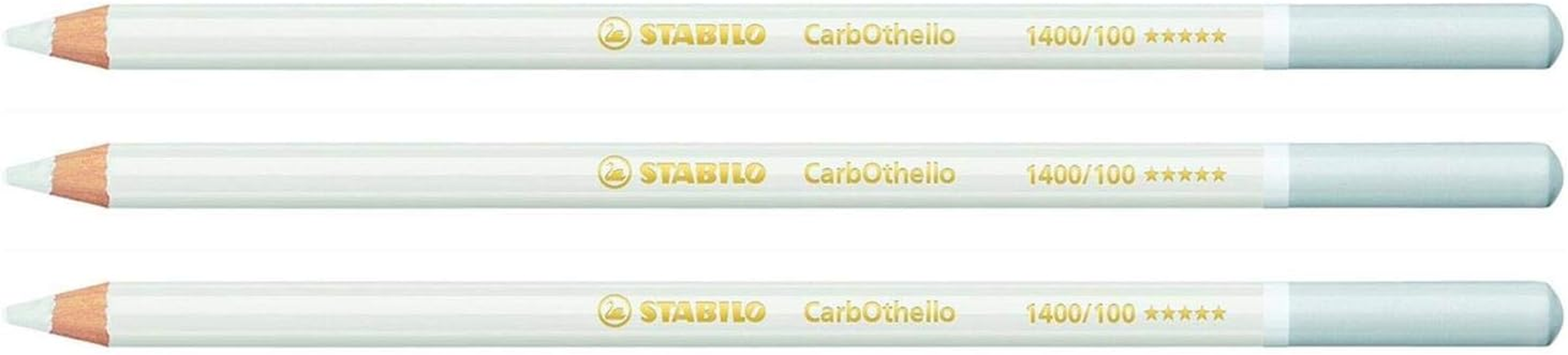 STABILO Set of 3 Pastel Charcoal Pencils Carbothello Titanium White image number 1