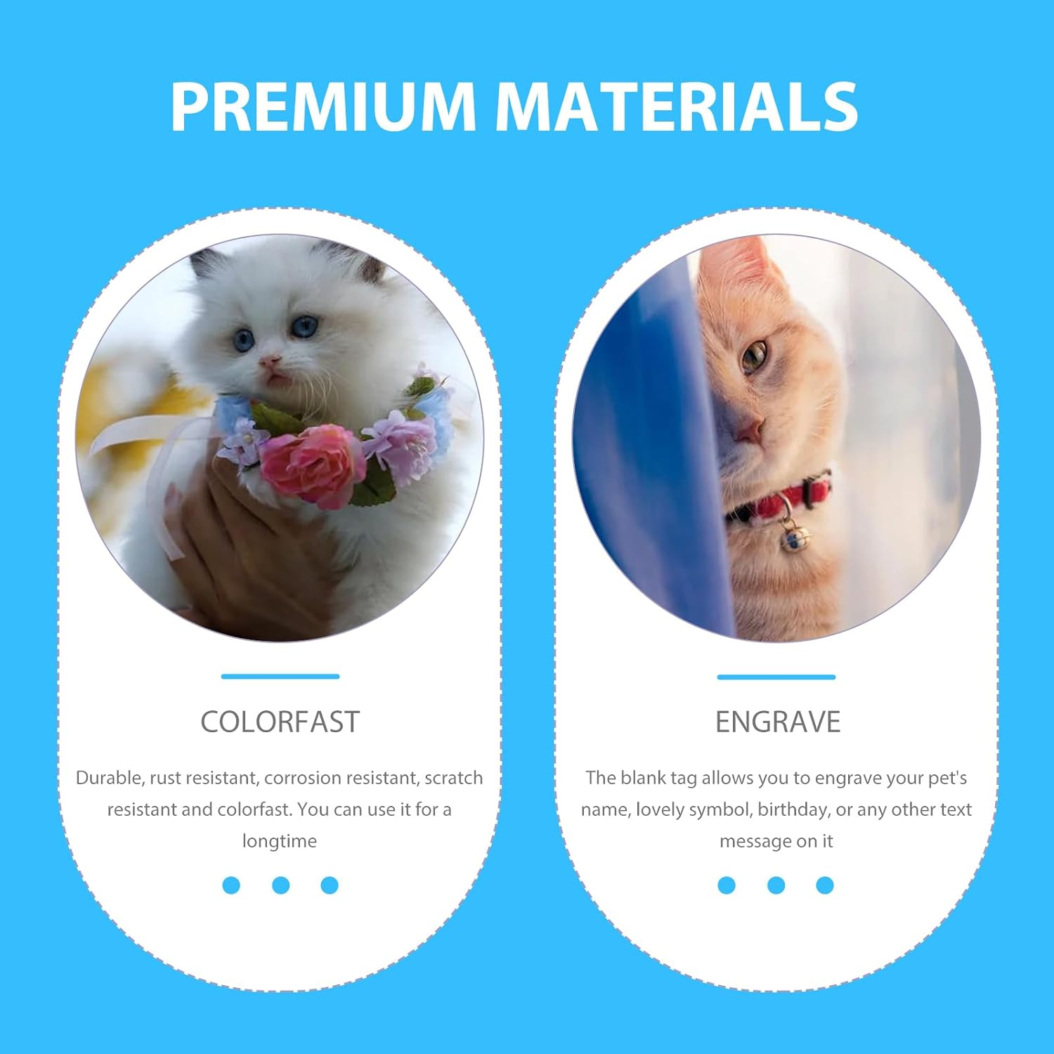 LUOZZY 4 Pcs Sublimation Blank Dog Tags Heat Transfer Puppy Kitten Tags Pendent Blank Craft Pet Tags Supplies - Blue image number 5