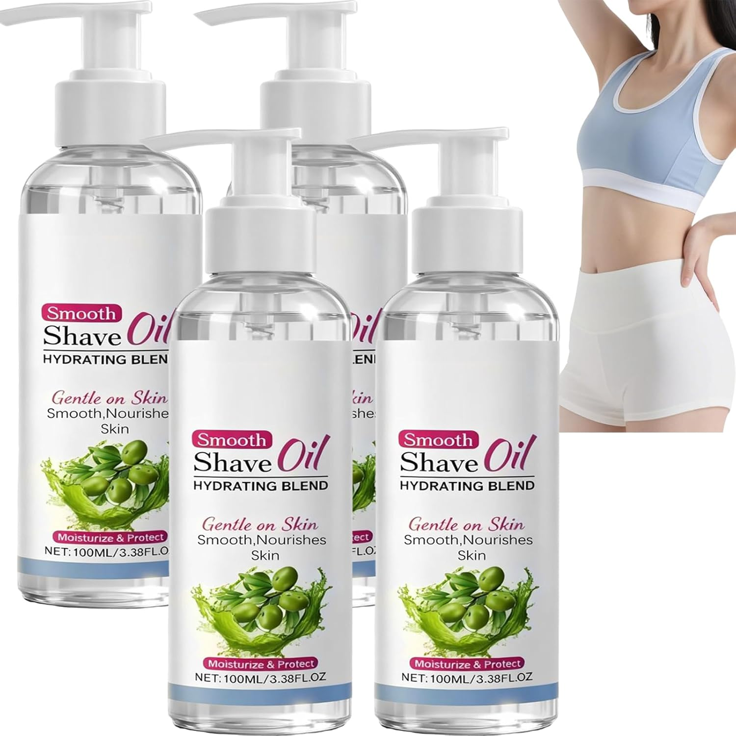 After Shave Oil for Women, Post Shave Soothing Care, Hydrating Serum for Smooth Skin, Body Moisturizing Jojoba Oil Gentle Formulated for Sensitive Skin, Light Texture Easy Absorb (2Pcs)