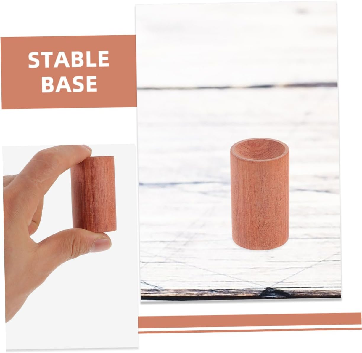 Baluue 4Pcs Natural Wood Aromatherapy Essential Oil Base Stands for Home Office round Cylinder Pedestals image number 2