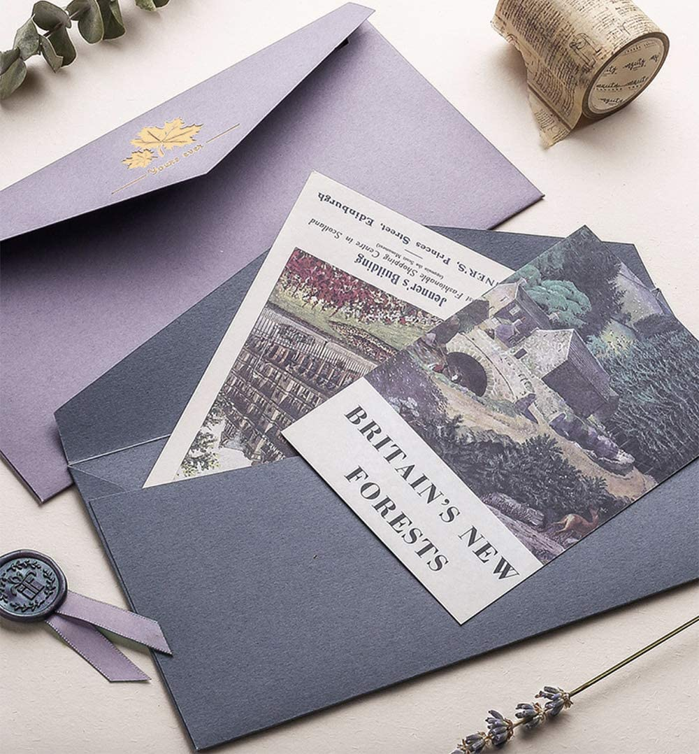 MIYKA Paper Envelopes with Vintage Stationery Paper Lined Paper, Stationery Paper Writing Paper for Invitation Wedding Office (10 Pcs Envelopes +20 Sheets Letter Paper) image number 5