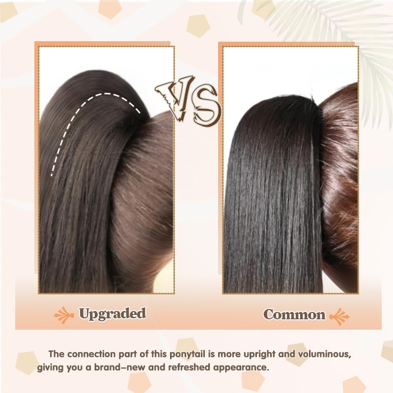 Ponytail Extensions Natural Black Drawstring Ponytails Hair Extensions 20Inch Wavy High Layered Pony Tail Hair Pieces for Women Soft Hair Ponytail Extension image number 1