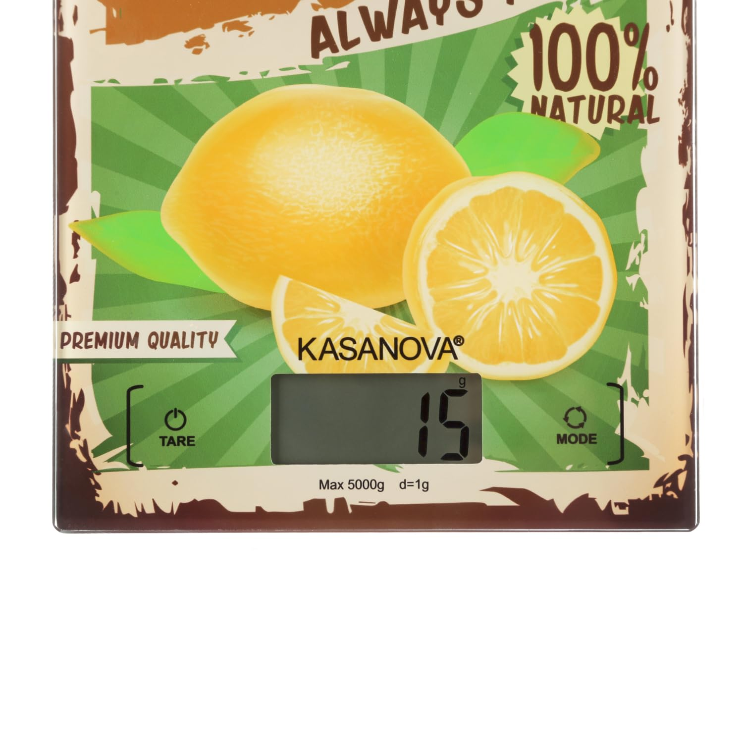 Kasanova 1 Lemon Digital Kitchen Scale - 5Kg Glass ABS Plastic Electronic Components image number 5