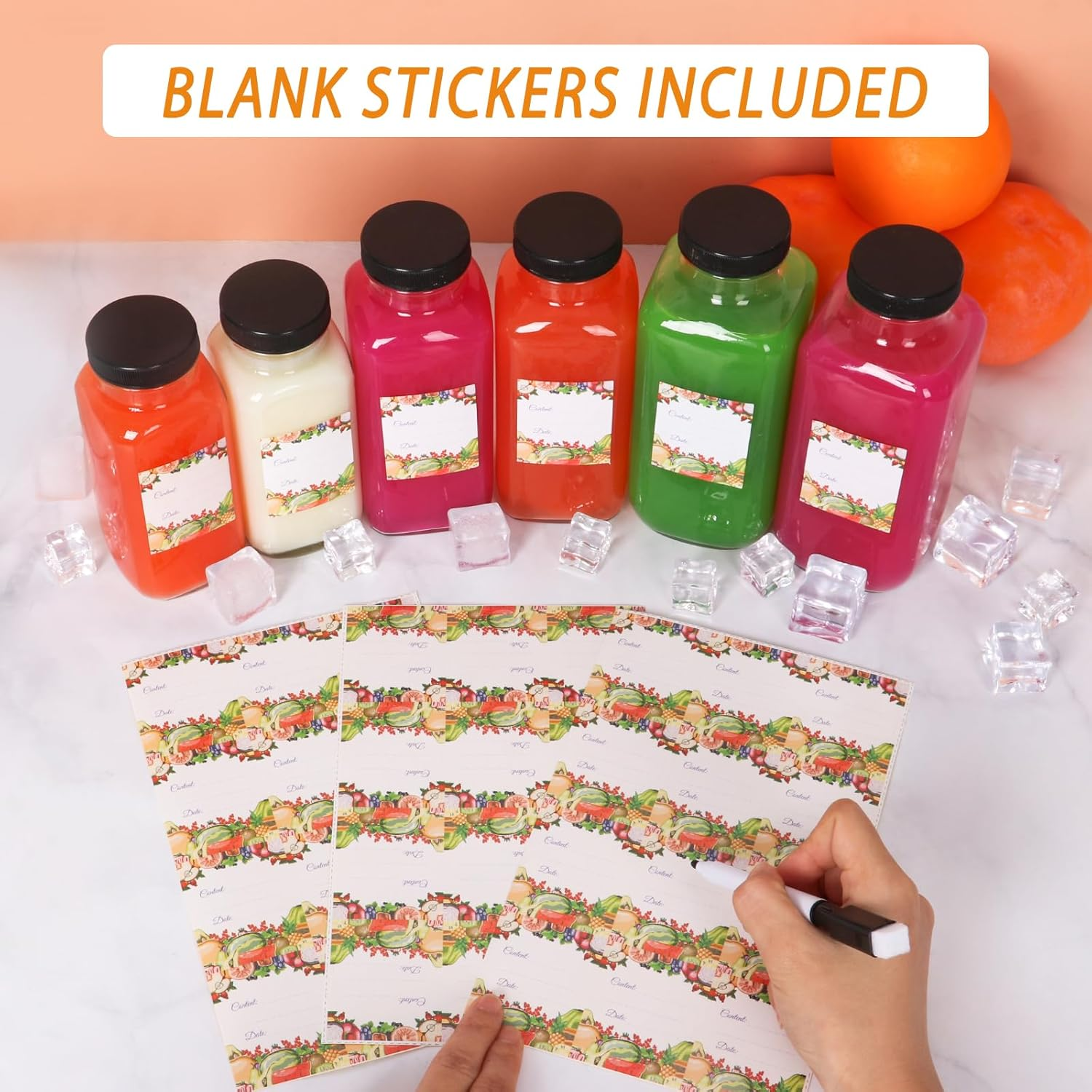 Aurotrends 8 Oz Glass Bottles with Lids 12Pack, 250Ml Glass Bottles for Juicing, Water, Kombucha - Portable Glass Juicing Bottles Reusable Glass 8Oz (8Fl.Oz, Set of 12) - 12Fl.Oz-6Pack image number 7