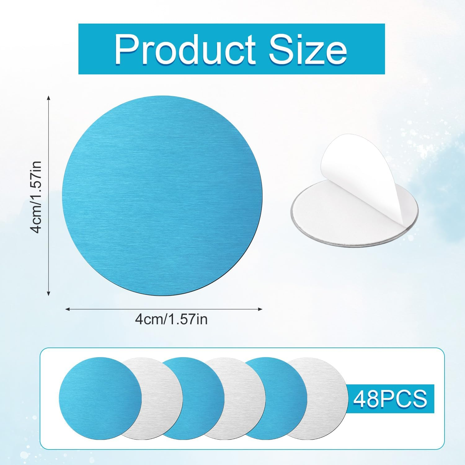 BOXOB 48Pcs under Cabinet Lights Magnetic Sticky, Metal Replacement Strips Pads with Self Adhesive Backing Practical Stickers Kitchen Accessories for Magnet LED & Counter Lights image number 4