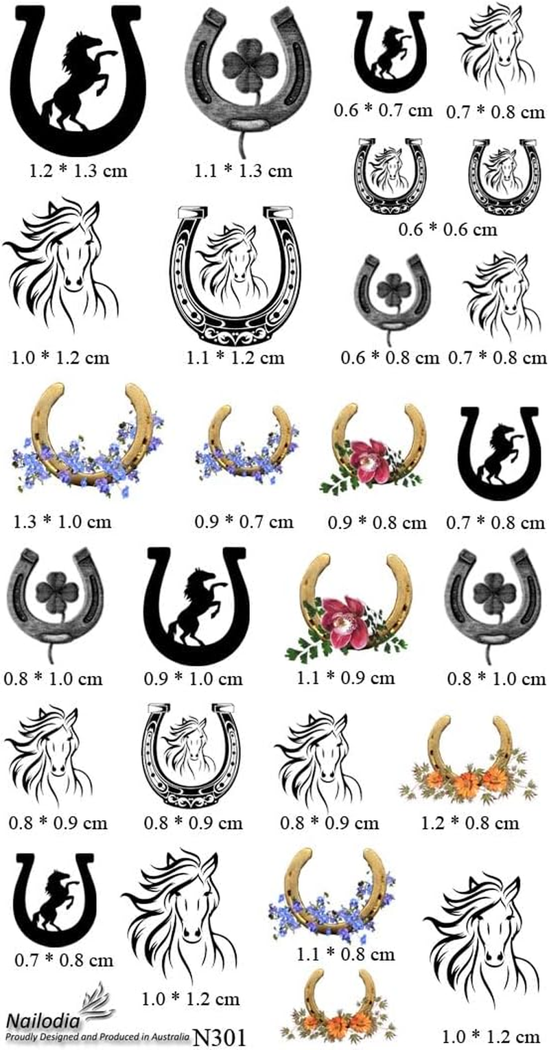 Lucky Horse Shoe Nail Art Decal Sticker image number 4