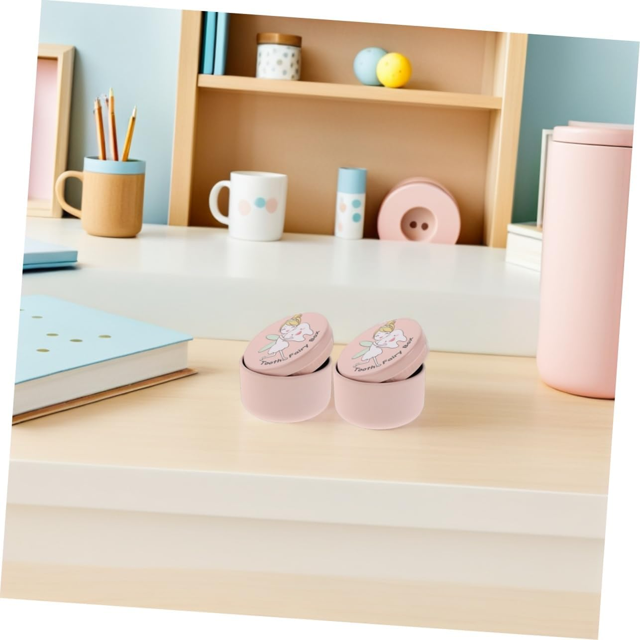 GLEAVI 2Pcs Tooth Storage Box: Baby Keepsake Box for First Hair Case Cute Lost First Haircut Keepsake Toddler Hair Case for Birthday Present Pink image number 1