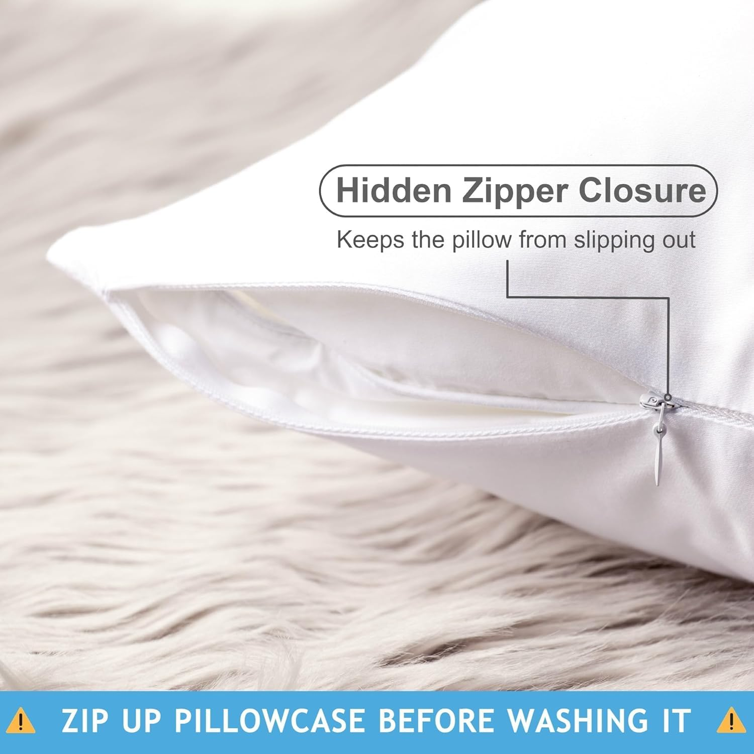 JOMO - Cooling Bed Sheets King Size - White, 4 Pack - 75% Viscose Derived from Bamboo, 25% Modal - Cooling Sheets for Hot Sleepers - Ultra Soft & Comfortable with 156 GSM Thick Fabric image number 3