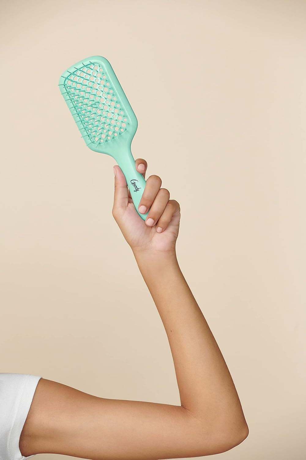 GOODY Planet Vented Paddle Brush,Teal - Detangler Comb for Thick,Curly & Fine Hair - Pain-Free Hair Accessories for Women,Men,& Kids - Removes Knots & Tangles - Ocean Rescue Recycled Plastic - Vented Paddle Black image number 3