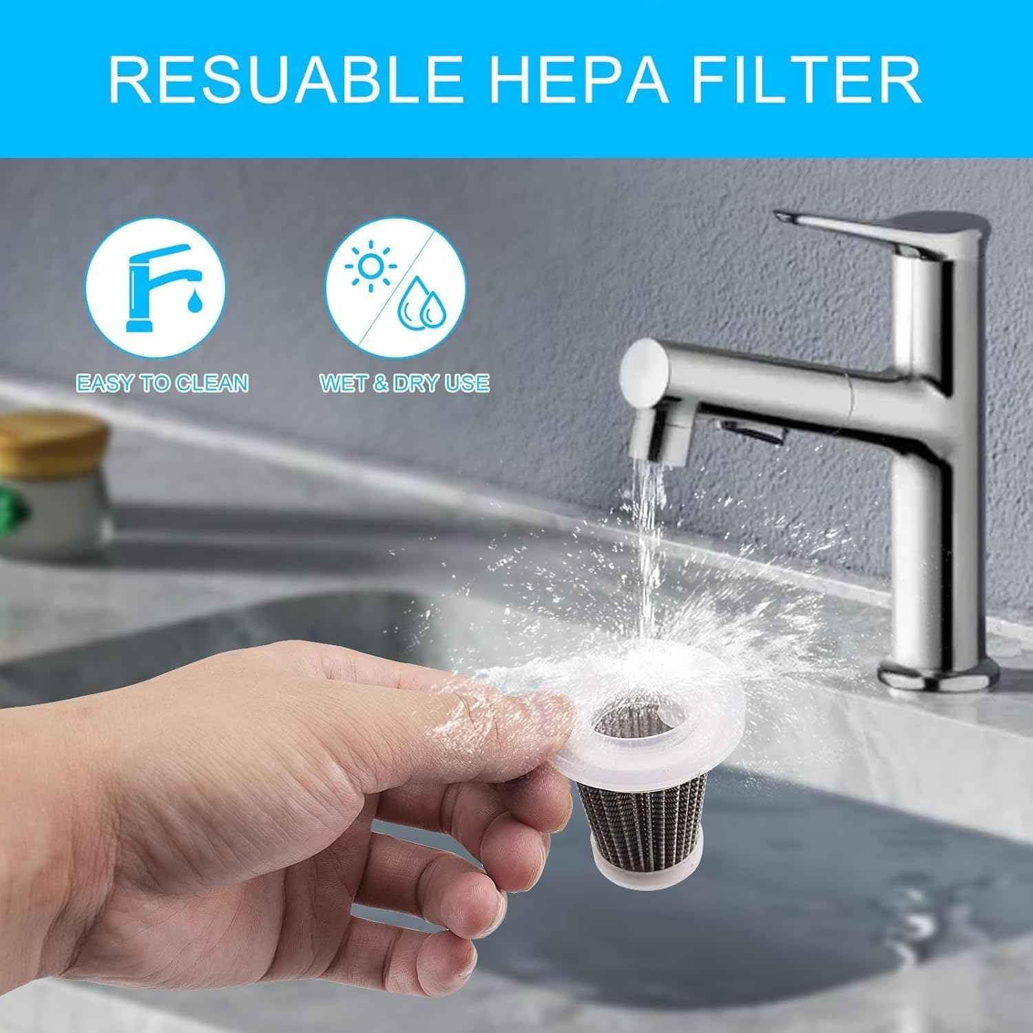 Niwniw Car Vacuum,Portable Cordless 21000Pa Powerful Hand Held Vacuum Cleaner with Brushless,4 in 1 Mini Vacuum Cleaner for Car,Home,Office,Pet(Purple) image number 6