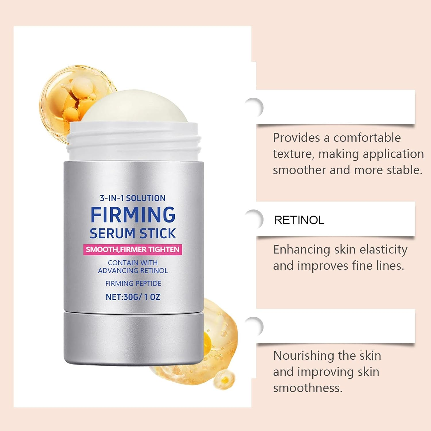 Advancing Retinol Firming Serum Stick, Retinol Face Neck Firming Serum Stick, Enhancing the Elasticity of the Skin, Reduce Wrinkles, Hydration and Moisturizing, Tightening Sagging Skin (1Pcs) - 1Pcs image number 2