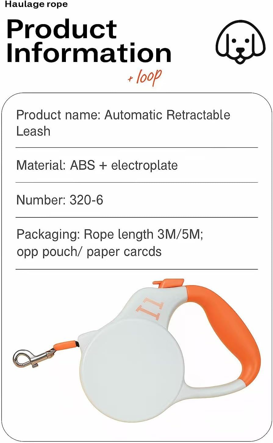 Automatic Retractable Dog Leash, 5M Tangle-Free Retractable Leash with Comfortable Grip, Safe & Durable ABS Material for Small to Large Dogs image number 2