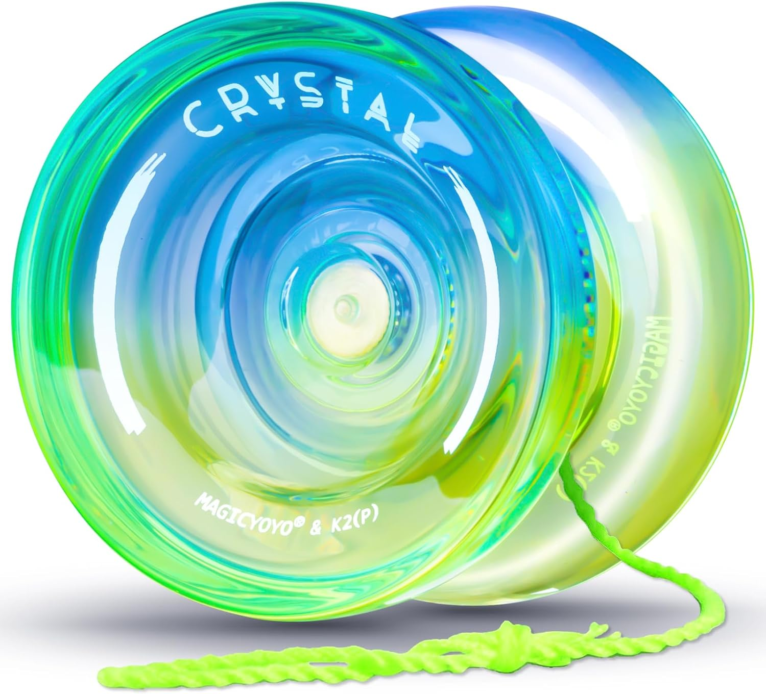 Responsive Yoyo K2 for Kids Beginners, Dual Purpose Yoyo K2 Professional Yoyo Replacement Unresponsive Bearing for Intermediate+1 Bearing Removal Tool+1 Yoyo Storage Bag+12 Yoyo Strings+(Blue Yellow) image number 2