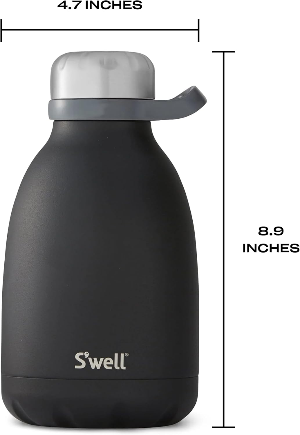 S'Well Stainless Steel Roamer Bottle, 40Oz, Onyx, Triple Layered Vacuum Insulated Containers Keeps Drinks Cold for 48 Hours and Hot for 16, BPA Free image number 3