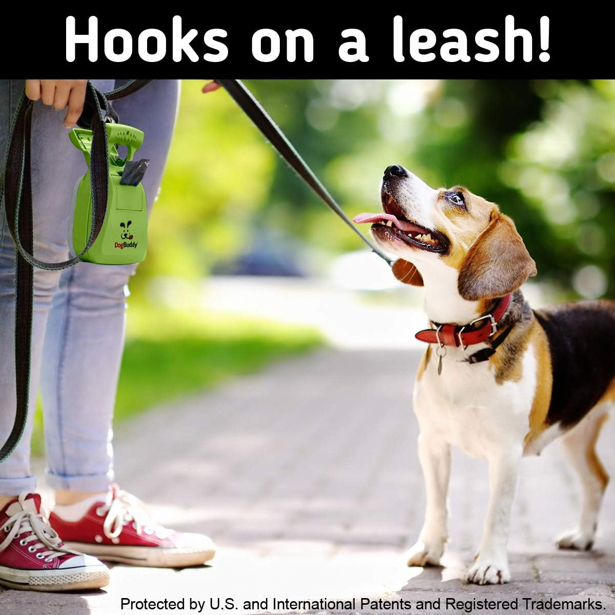 Dogbuddy Pooper Scooper, Portable Dog Poop Scooper, Sanitary Dog Waste Pick Up, Heavy Duty Dog Waste Cleaner with Bag Dispenser, Dog Leash Clip and Pooper Scooper Bags Included (Large, Kiwi) image number 5