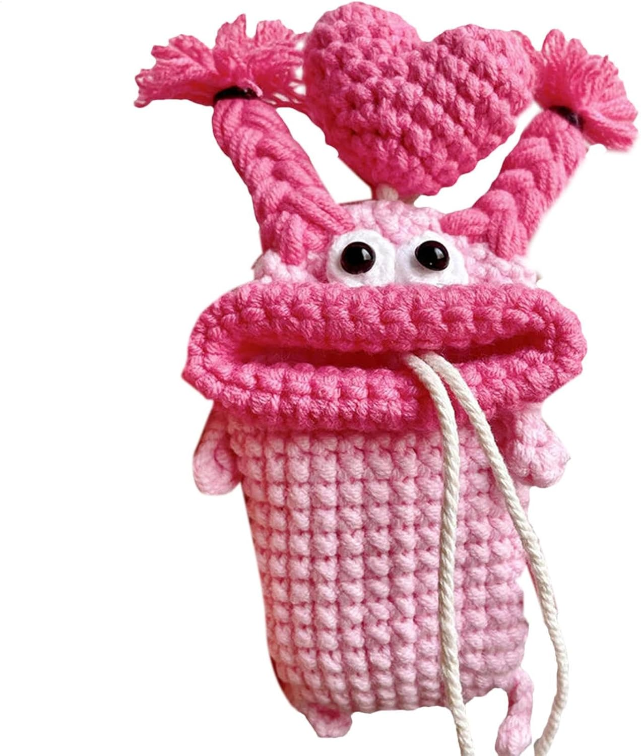 Key Fob Pouch Crochet Large Sausage Mouth Key Case Holder Creative Cute Key Case Lovely Pure Crochet Key Pouch Handmade Woven Keychain for Home Keys Sausage Mouthpiece Key Cover